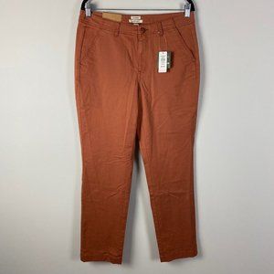 LL Bean Lakewashed Stretch Chinos Womens 10 Favorite Fit Copper Brown NWT